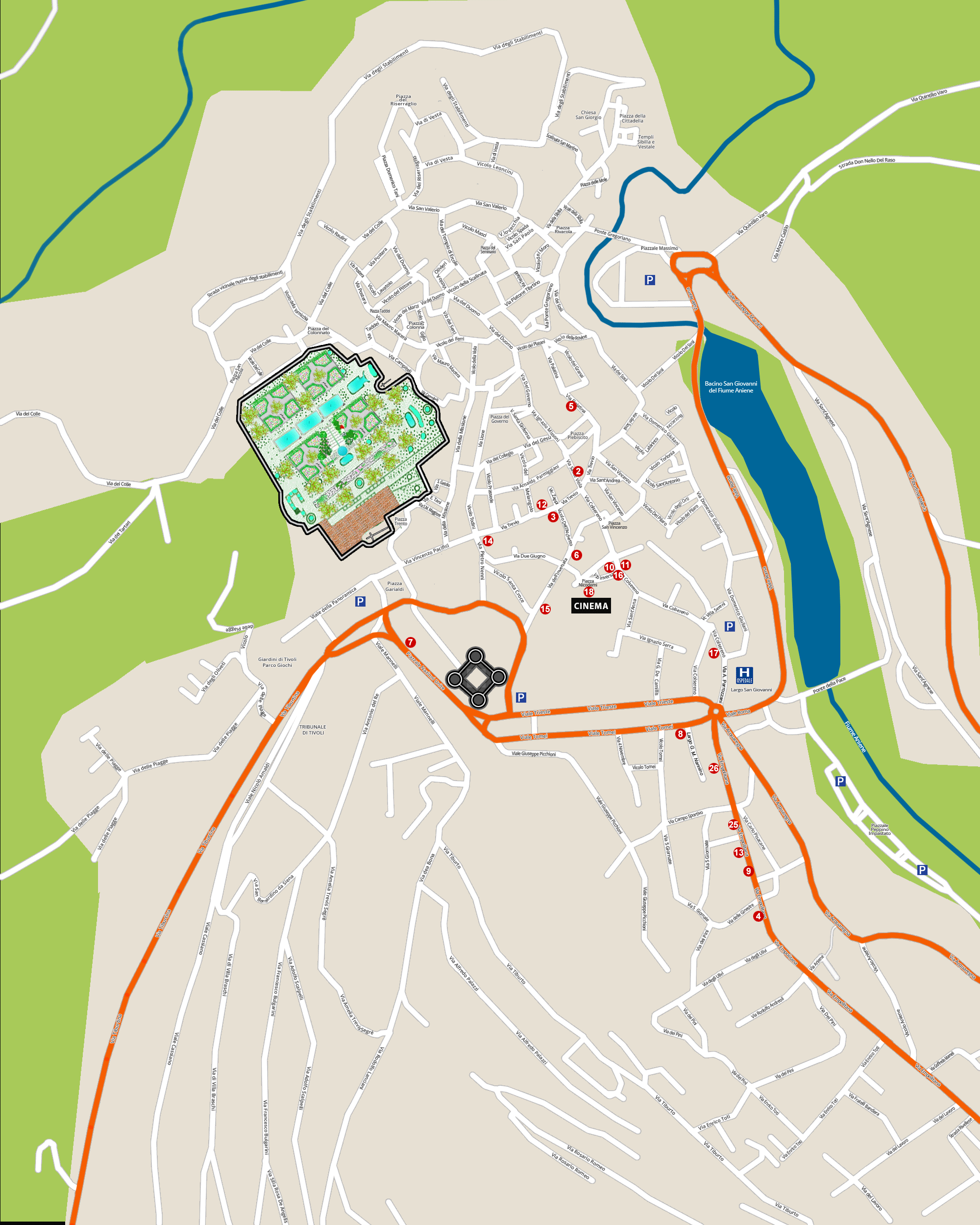 Mappa di Tivoli